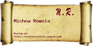 Michna Romola névjegykártya